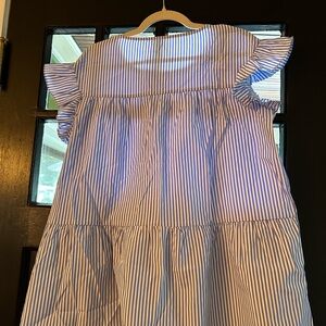 Navy & blue stripped baby doll blouse.